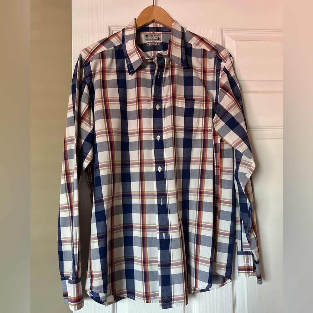 Lucky Brand Men's Blue Plaid Shirt